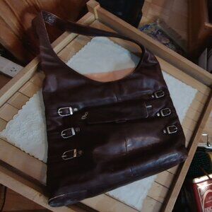 Rare NAOT Handmade Genuine Leather Hobo Bag - Dark Espresso